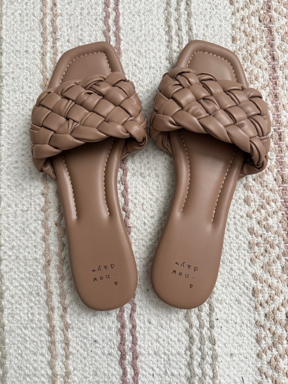 a new day Braided Slide Sandals in Brown